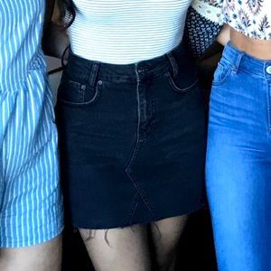 Black Denim Skirt